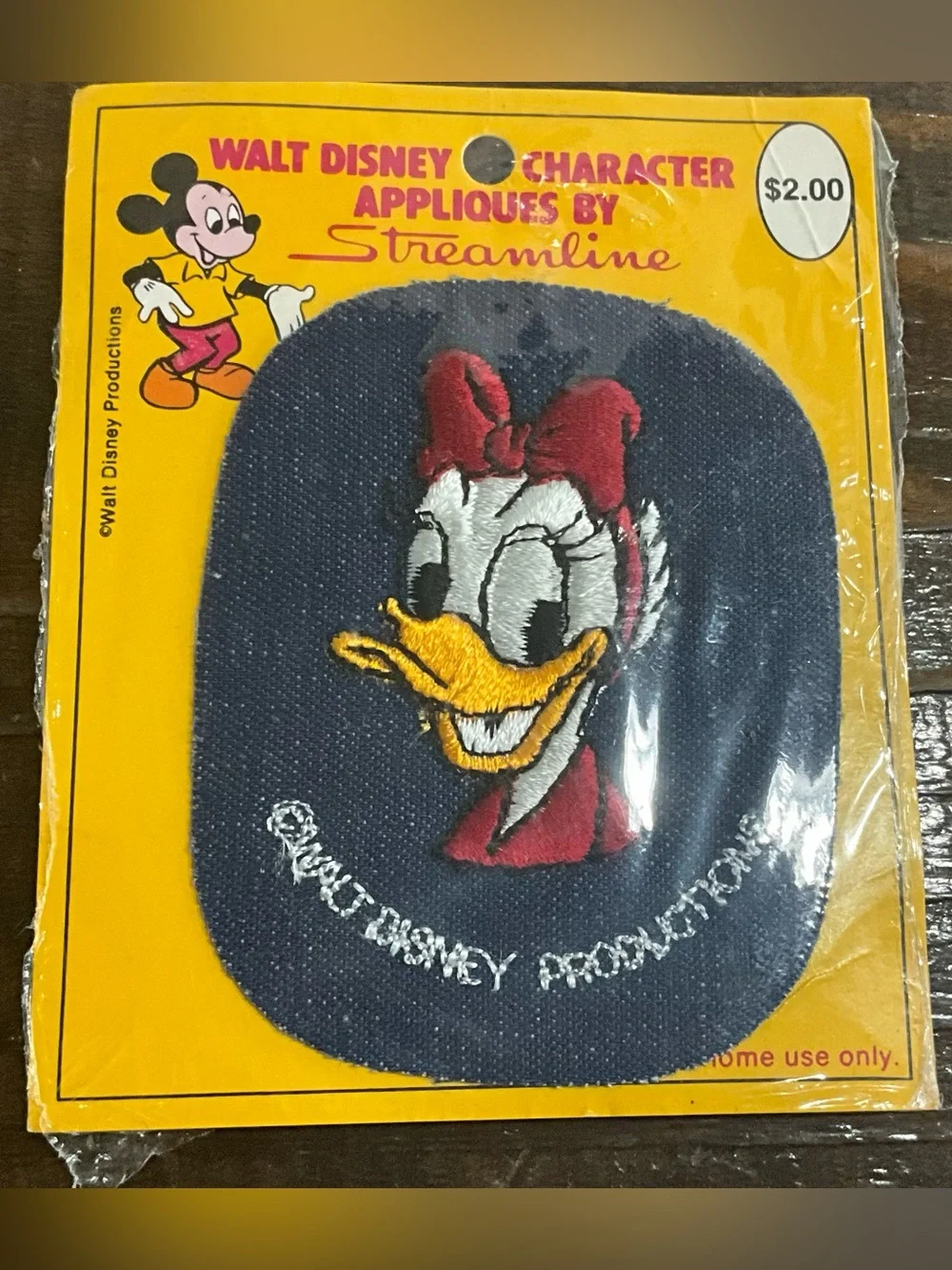 Vintage Streamline Appliqués Walt Disney Denim Patch Daisy Duck NOS